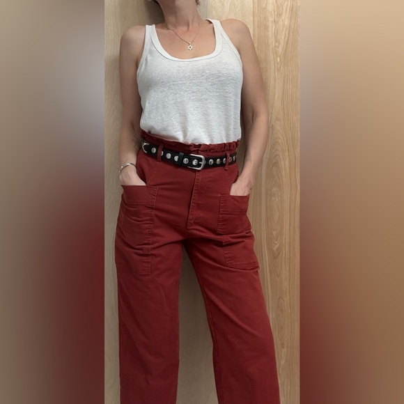 Zara ruffled waist cotton pants. Select Item 3/$25. - Picture 1 of 10